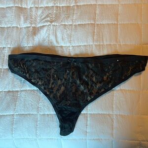 Black lace thong
